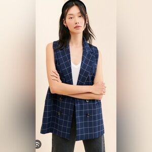 Anthropologie x Hutch Longline Windowpane Vest